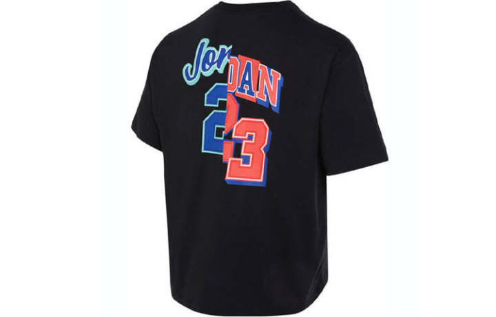 Jordan Jordan T Shirts Men's Black Crew Neck Moderate Straight Fit