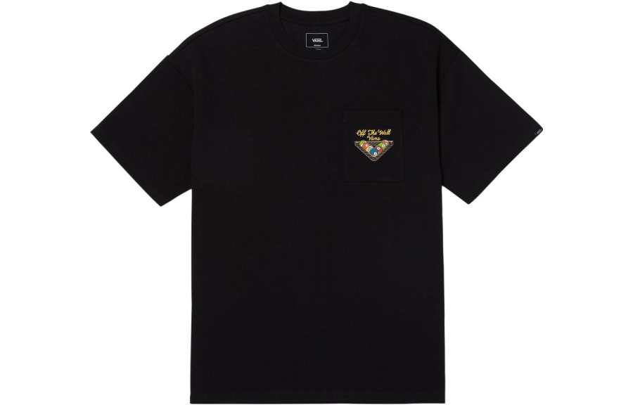 Vans T Shirts Men's Black Crew Neck Moderate Straight Fit