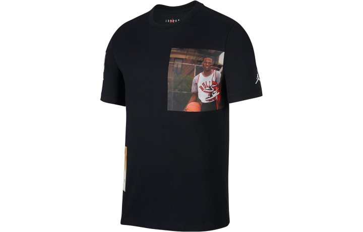 Jordan Jordan T Shirts Men's Black Crew Neck Moderate Straight Fit