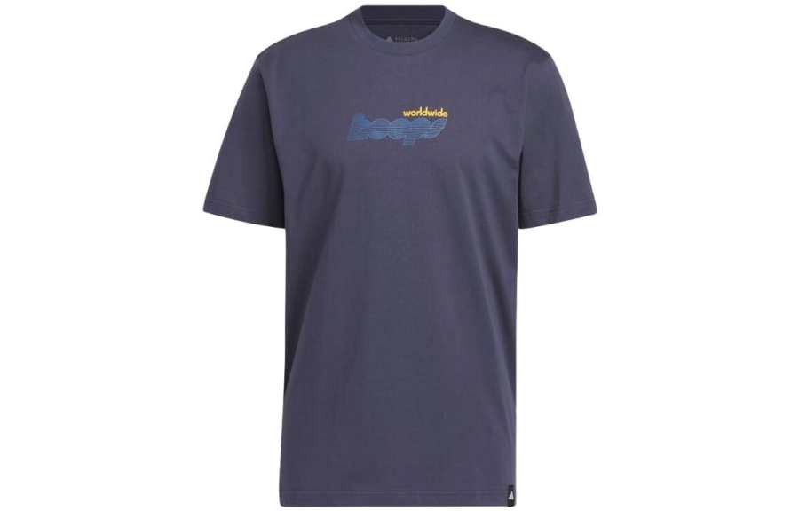 Adidas Adidas T Shirts Men's Dark Navy Blue Crew Neck Moderate Straight Fit