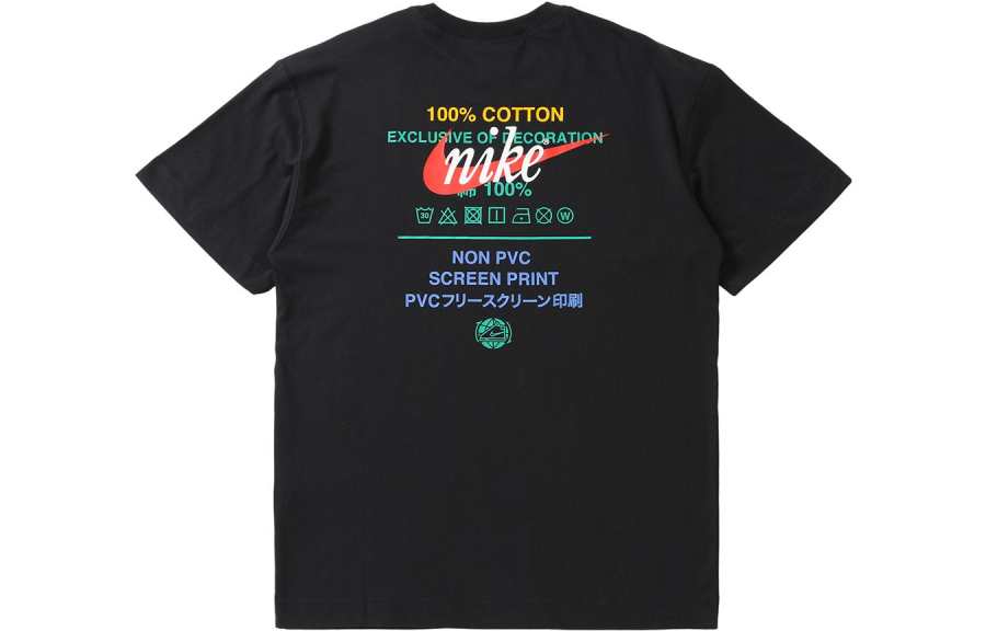 Nike Nike T Shirts Men's Black Crew Neck Moderate Straight Fit