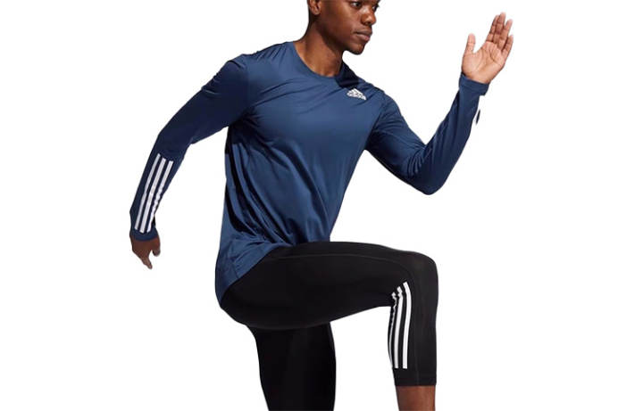 Adidas Adidas T Shirts Men's Blue Crew Neck Moderate Straight Fit