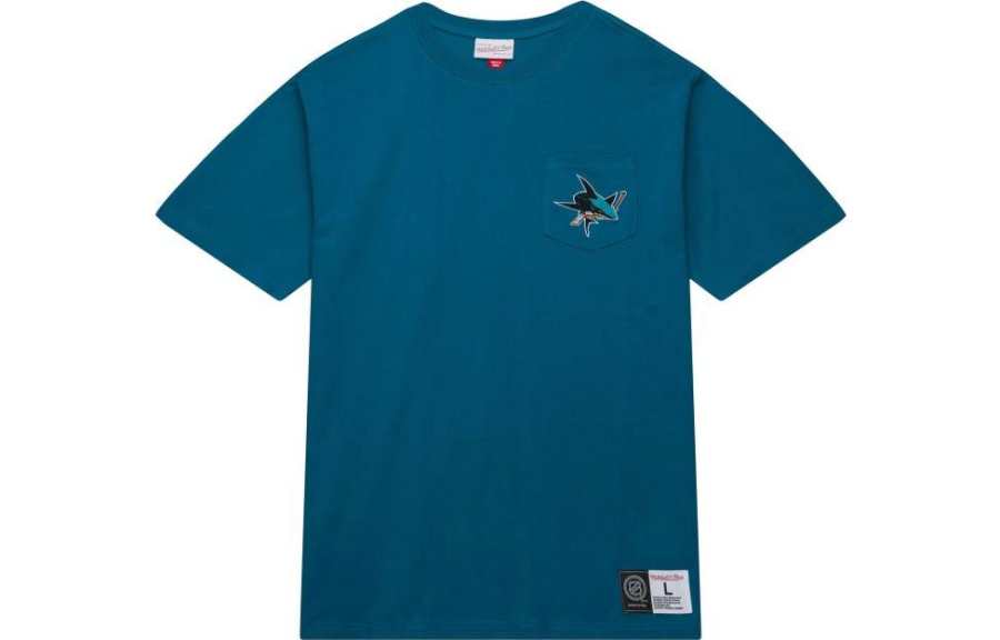 Mitchell Ness Mitchell Ness T Shirts Men's Blue Crew Neck Moderate