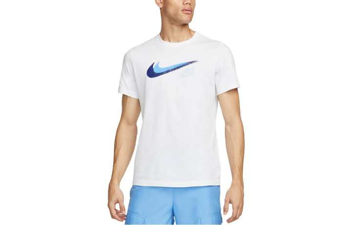 Nike Nike T Shirts Men's White Crew Neck Moderate Straight Fit