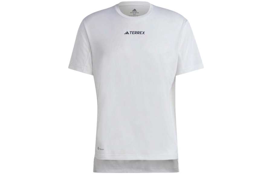 Adidas Adidas T Shirts Men's White Crew Neck Moderate Straight Fit