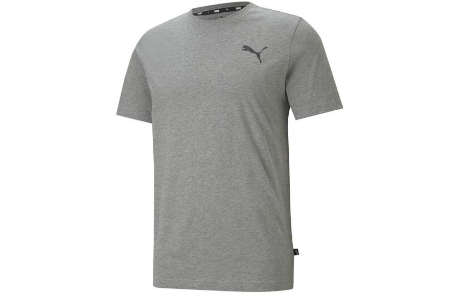 PUMA ESS SMALL LOGO TEE MEDIUM GREY HEATHER M T Shirt Men's Gray