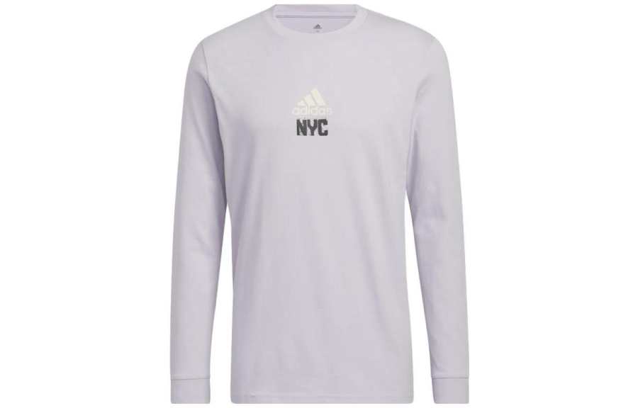 Adidas Adidas T Shirts Men's Light Purple Crew Neck Moderate Straight Fit