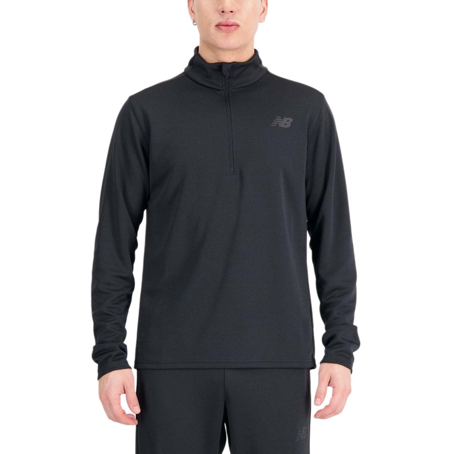 New Balance New Balance T Shirts Men's Black Stand Collar Moderate Straight Fit
