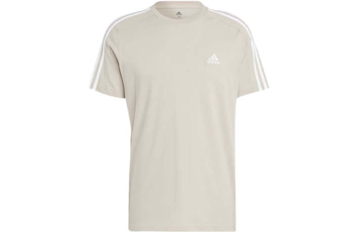 Adidas Adidas Essential T Shirts Men's Beige Crew Neck Moderate Straight Fit