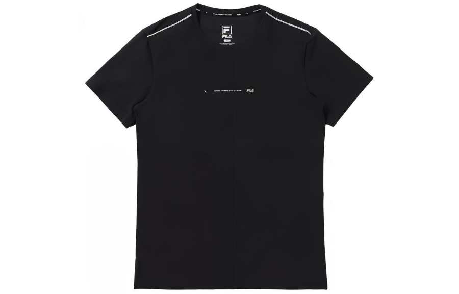 FILA T Shirts Men's Black Crew Neck Moderate