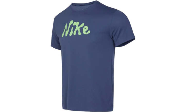 Nike Nike T Shirts Men's Dark Blue Crew Neck Moderate Straight Fit