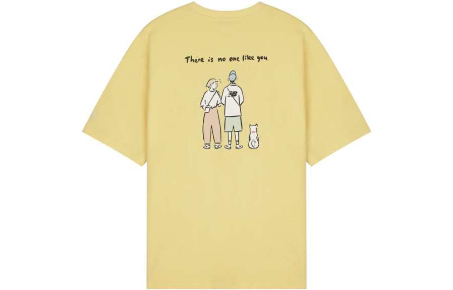 New Balance New Balance T Shirts Unisex Yellow Crew Neck Moderate Straight Fit
