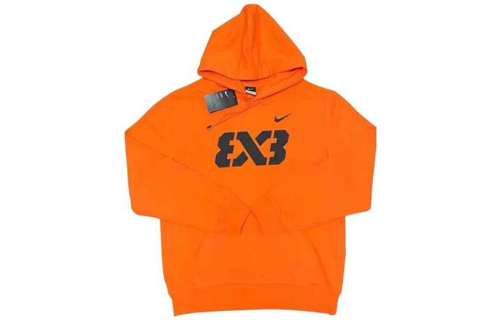 Nike Nike 3x4 T Shirts Unisex Orange Black Hooded Moderate Straight Fit