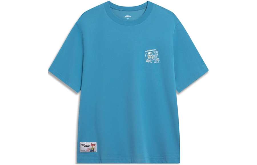 Li-Ning Li Ning x Disney T Shirt Men's Dark Lake Blue