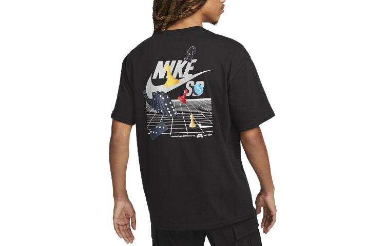 Nike Nike T Shirts Men's Black Crew Neck Moderate Straight Fit
