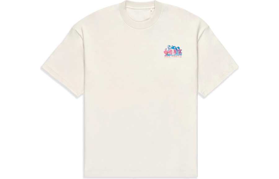 Li-Ning Li Ning X LOL T Shirts Unisex Ecru Crew Neck Moderate Straight Fit
