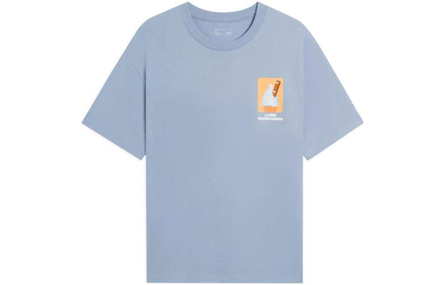 Li-Ning Li Ning x Phil Hackett T Shirt Unisex Soft Gray Blue