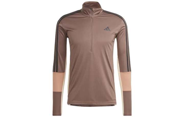 Adidas Adidas T Shirts Men's Khaki Stand Collar Moderate Straight Fit