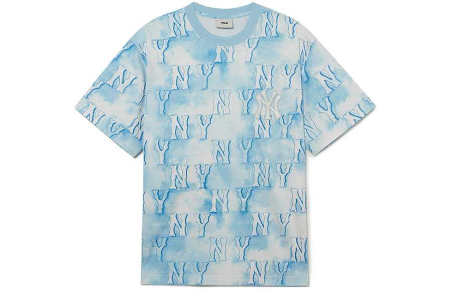 MLB New York Yankees T Shirts Unisex Blue Crew Neck Moderate Straight Fit