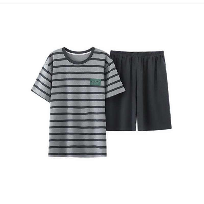 MIIOW MIIOW Pajama Set Men's Gray White Stripes