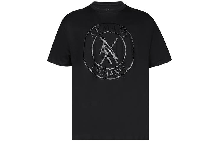 ARMANI EXCHANGE T Shirts Men's Black Crew Neck Moderate Straight Fit
