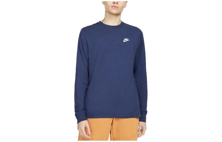 Nike Nike T Shirts Men's Navy Blue Crew Neck Moderate Straight Fit