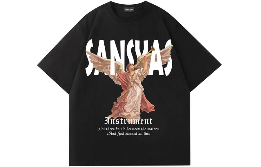SANSYAS T Shirts Unisex Crew Neck Moderate Straight Fit