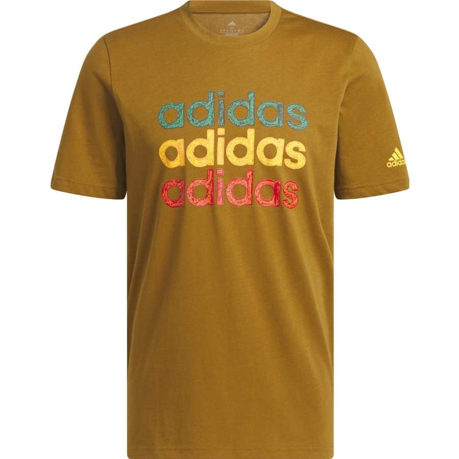Adidas Adidas T Shirts Men's Coffee Crew Neck Moderate Straight Fit