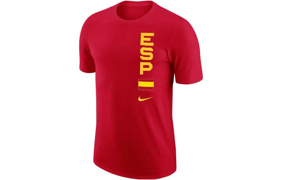 Nike Nike Dri Fit T Shirts Men's Red Crew Neck Moderate Straight Fit