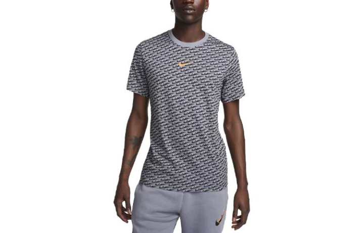 Nike Nike T Shirts Men's Cool Gray Crew Neck Moderate Straight Fit