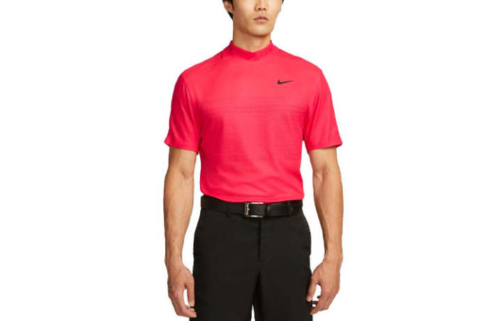 Nike Nike T Shirts Men's University Red Stand Collar Moderate Straight Fit
