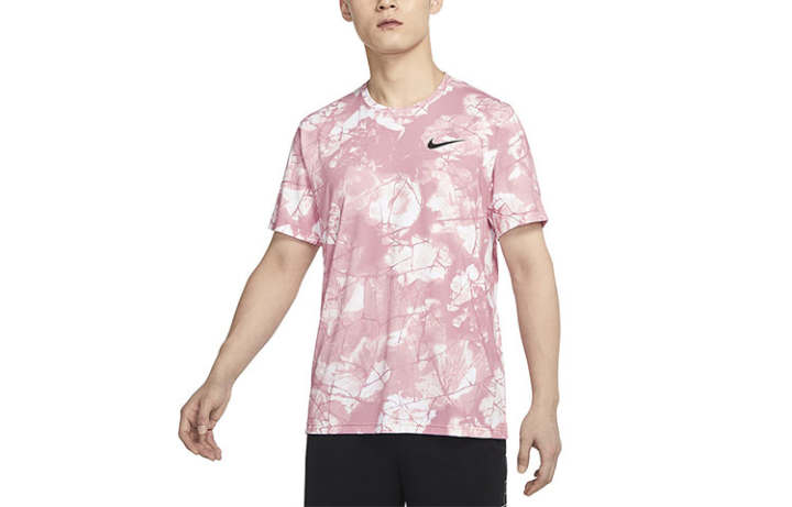 Nike Nike T Shirts Men's Pink Crew Neck Moderate Straight Fit