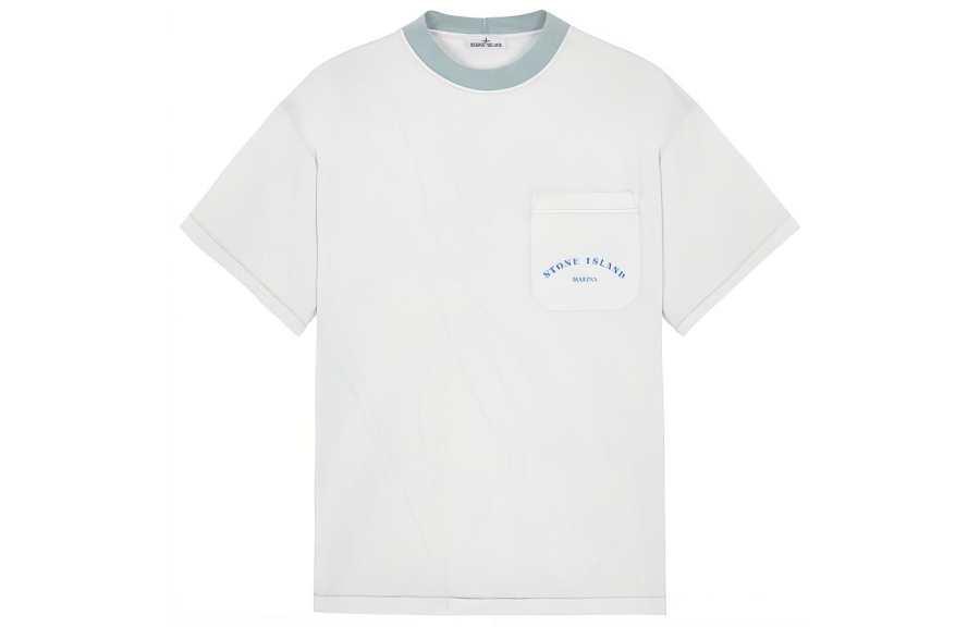 STONE ISLAND SS23 Marina T Shirts Men's Sky Blue Crew Neck Moderate Straight Fit