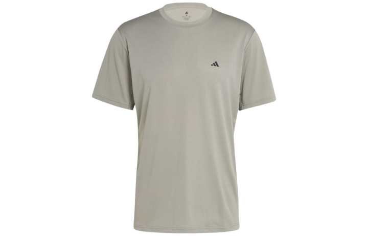 Adidas Adidas T Shirts Men's Khaki Crew Neck Moderate Straight Fit