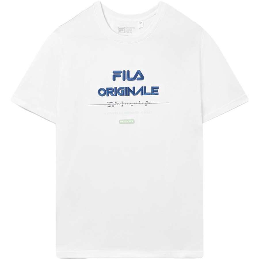 FILA T Shirts Men's White Crew Neck Moderate Straight Fit