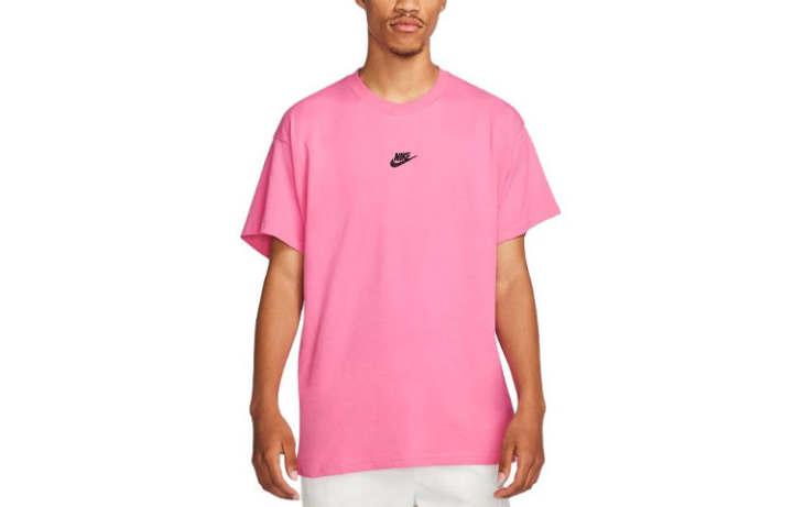 Nike Nike T Shirts Men's Rose Red Crew Neck Moderate Straight Fit