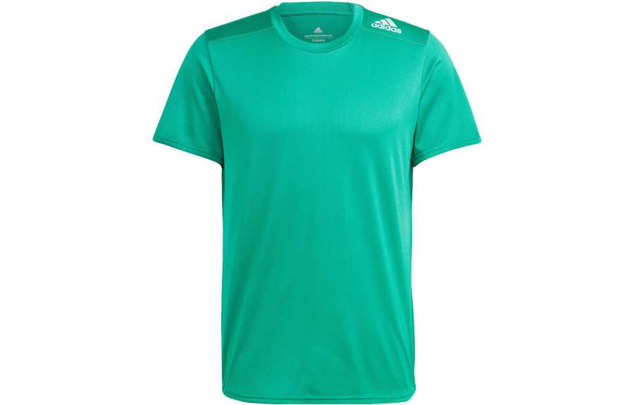 Adidas Adidas T Shirts Men's Lawn Green Crew Neck Moderate Straight Fit