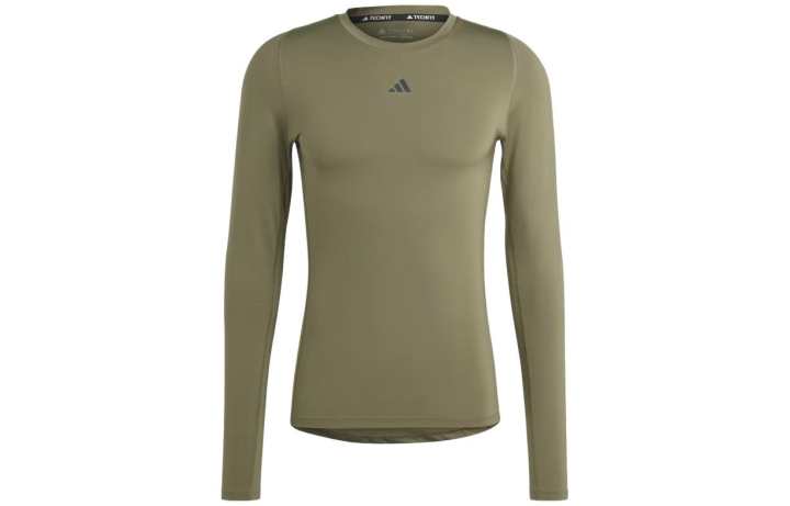Adidas Adidas T Shirts Men's Olive Green Crew Neck Moderate Straight Fit