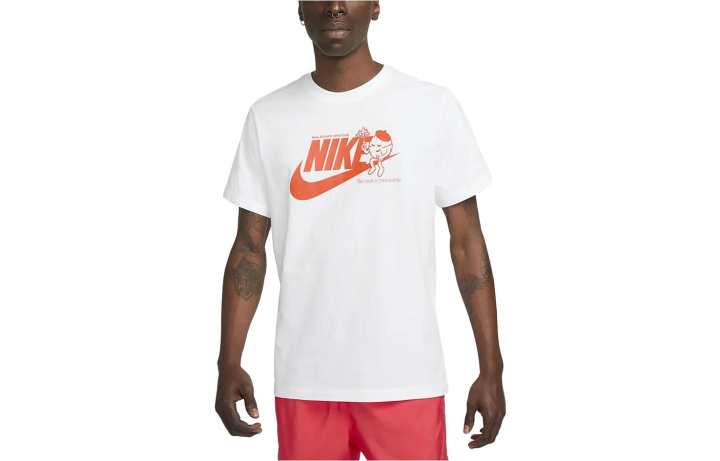 Nike Nike T Shirts Men's White Crew Neck Moderate Straight Fit