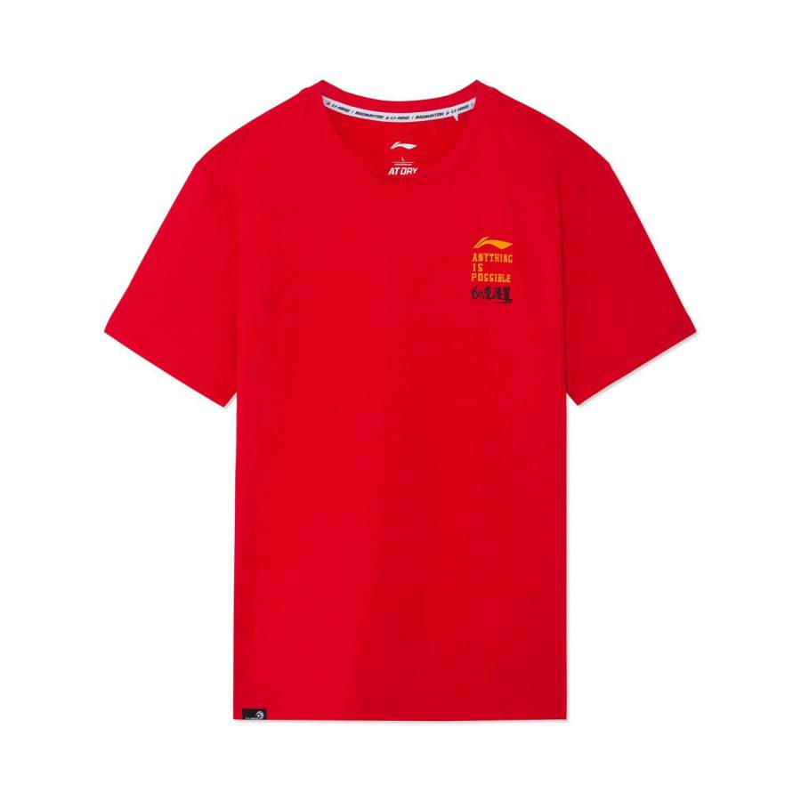 Li-Ning Li Ning Badminton Collection T Shirt Men's Total Cherry Red