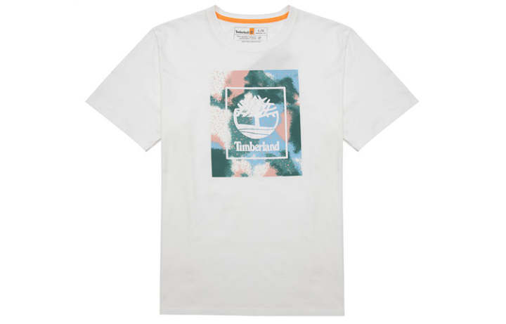 Timberland Timberland T Shirts Men's White Crew Neck Moderate Straight Fit
