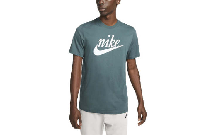 Nike Nike T Shirts Men's Cyan Crew Neck Moderate Straight Fit