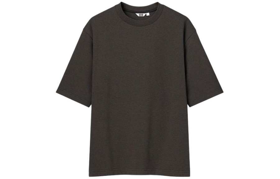 UNIQLO U Collection T Shirts Men's Black Crew Neck Moderate Straight Fit