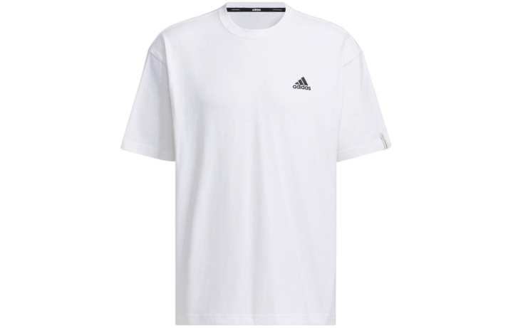 Adidas Adidas T Shirts Men's White Crew Neck Moderate Straight Fit