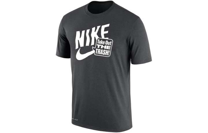 Nike Nike T Shirts Men's Anthracite Crew Neck Moderate Straight Fit