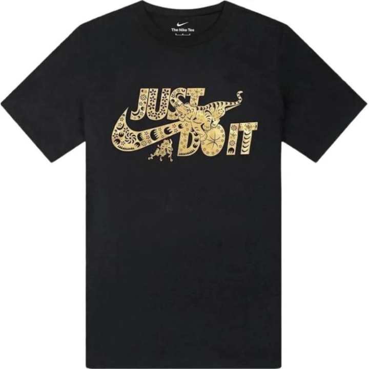 Nike Nike T Shirts Men's Black Crew Neck Moderate Straight Fit