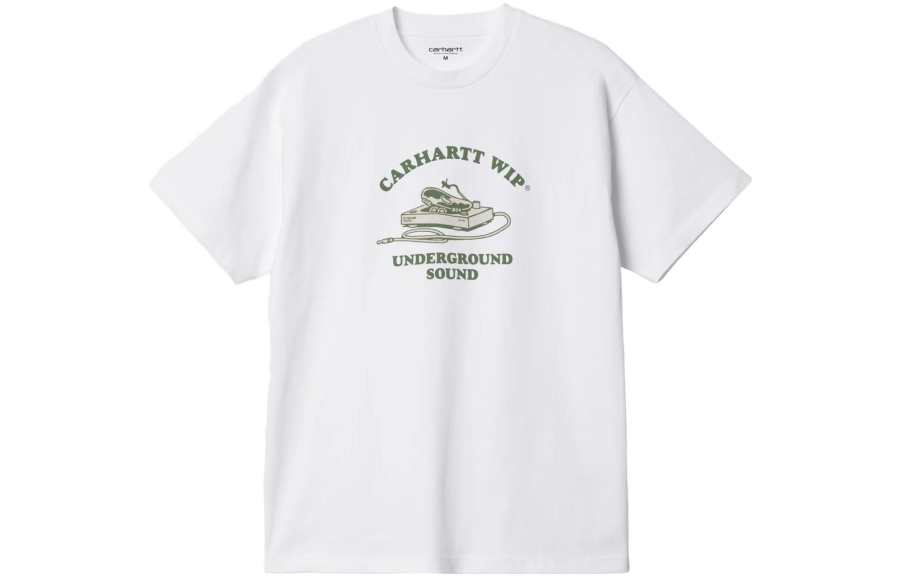 Carhartt WIP T Shirts Men's White Crew Neck Moderate Straight Fit
