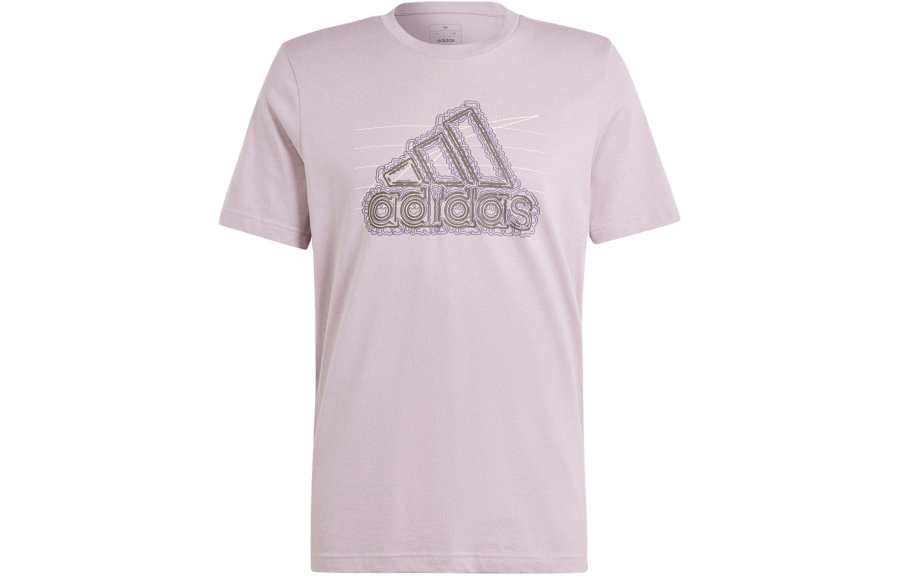 Adidas Adidas T Shirts Men's Purple Crew Neck Moderate Straight Fit