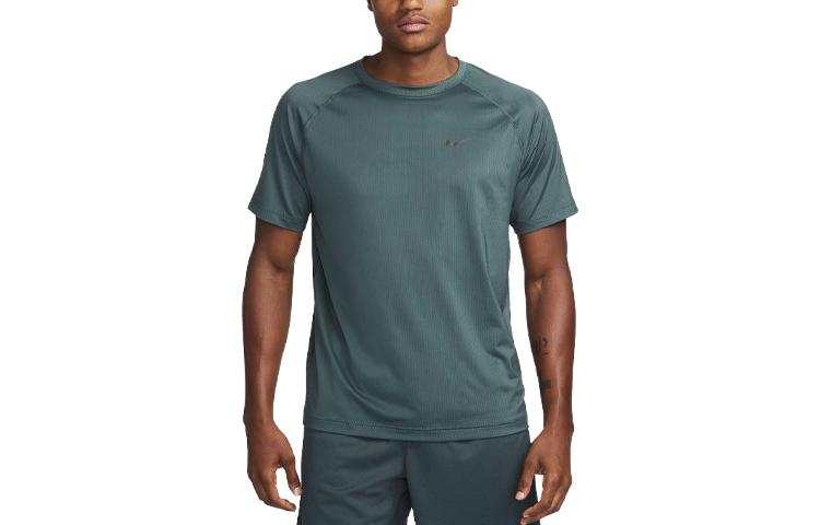 Nike Nike T Shirts Men's Industrial Blue Crew Neck Moderate Straight Fit