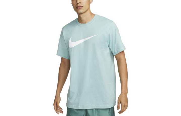 Nike Nike T Shirts Men's Mineral Blue Crew Neck Moderate Straight Fit